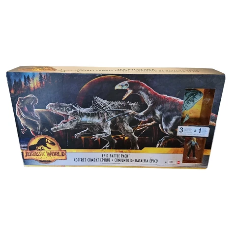 Mattel Jurassic World: Dominion Epic Battle Pack 3 Dinosaurs & Dr. Ellie Sattler Cover