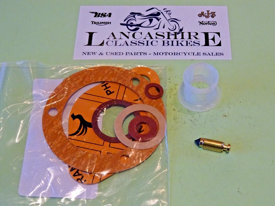 BSA BANTAM D7 CARBURETTOR GASKET FILTER & FLOAT NEEDLE SET 375 'NEW' UK MADE - Image 1 of 2