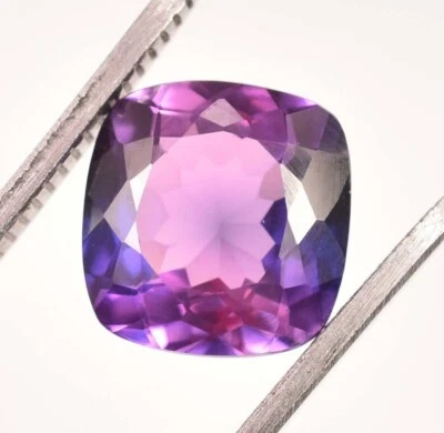 Natural 7.70 Ct Cushion Cut Tanzanite Purple Certified Loose Gemstone With Gift - Image 1 of 4