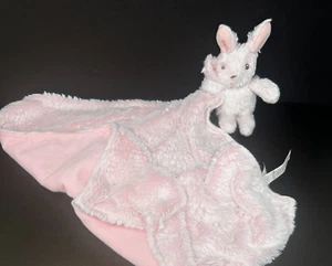 DTU Super Star Baby Pink Bunny Rabbit Plush Rattle Baby Lovey Security Blanket - Picture 1 of 7