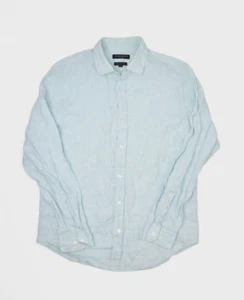 Banana Republic Shirt Mens M Blue Linen Camden Standard Fit Long Sleeve - Picture 1 of 6