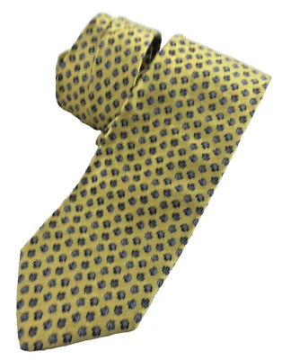 Corbata de seda con diseño geométrico dorado GC Internazonale nueva sin etiquetas hecha en Italia Foto 1 de 4