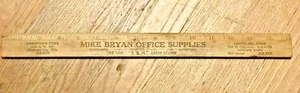 OK Oklahoma City - Mike Bryan Bürobedarf - Vintage Holz Werbung Lineal (I) - Bild 1 von 4