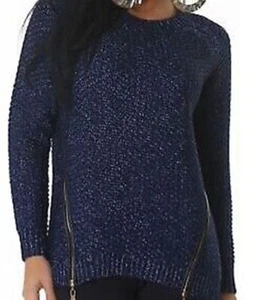 Pullover Damen Jela London Markenware/Gr. 36/38/S Dunkelblau/Glitzer od. schwarz - Bild 1 von 6