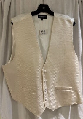 Molly Rogers Formal Wear Vest Men's Cream Textured XXL Fabric Buttons NWD - Image 1 of 4