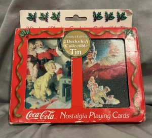 Coca-Cola Weihnachten Santa Nostalgie Spielkarten Tin Limited Edition 2 Deck - Bild 1 von 3