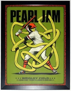 Poster concerto Pearl Jam Wrigley Field Chicago 2018 Andrew Fairclough con cornice PJ - Foto 1 di 4