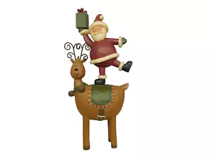 Santa is standing on a reindeer holding gifts - New Blossom Bucket #80607B - Picture 1 of 5