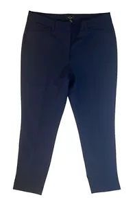 White House Black Market The Slim Ankle Pants Size 10 Navy Flat Front - Picture 1 of 6