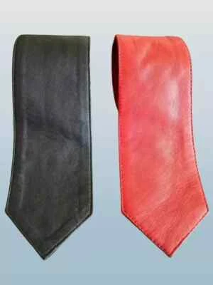 Men's Leather Neck Tie Genuine Lambskin Stylish Wedding Partywear Handmade - Image 1 of 4