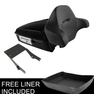 Almohadilla de maletero picada negra de 10,7" apta para Harley Touring Road King 97-08 Foto 1 de 4