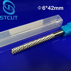 2 Stück 6*42 mm Mais Zähne Schaftfräser Fräser CNC Bits PCB HDF Faser Bohren - Bild 1 von 2