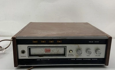 Reproductor de cartuchos estéreo de 8 pistas Ross RE-3430 de colección estuche de madera de estado sólido Foto 1 de 4