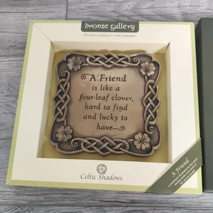 Celtic Shadows Bronze Gallery "A Friend" Bronze Plated Wall Plaque - New - o8 - Picture 1 of 6