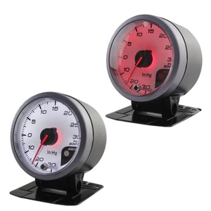 2.5" 60mm white face  boost psi gauge amber red/ white lights with button - Picture 1 of 5