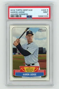 PSA 9 Aaron Judge 2018 Topps Heritage Award Winners #AW-5 2017 AL ROY Yankees - Picture 1 of 2