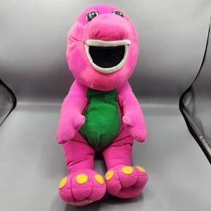 Vintage 1992 Playskool TALKING BARNEY Plush Purple Dinosaur Push Button 13" Tall - Picture 1 of 10