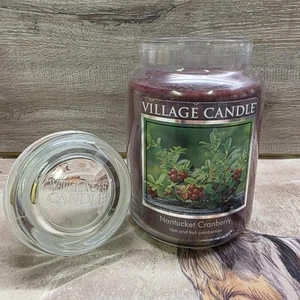 Village Candle USA Large Nantucket Cranberry Scented Candle Jar Double Wick NEW - Picture 1 of 7