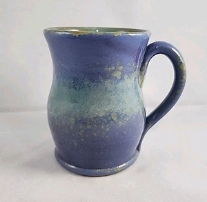 J. Beaumont Studio Art Pottery Mug Blue Green Mottled 2013 Signed - Imagen 1 de 6