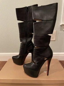 Christian Louboutin Bandita 160 Nappa Black Boots 39.5 - Picture 1 of 16