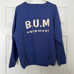 Vintage 90s 1992 BUM Equipment Crewneck Sweatshirt Spell Out Blue Sz XL. - Picture 1 of 8