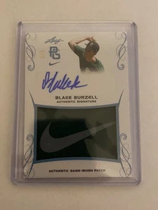 Blake Burzell 2017 Leaf Perfect Game National Showcase Blue Auto Nike Swoosh 1/1 - Picture 1 of 2