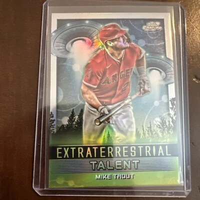MIKE TROUT 2024 Topps Chrome Cosmic Extraterrestrial Talent Refractor ET-10 - Image 1 of 2