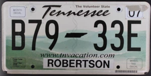 2007 TENNESSEE ROBERTSON COUNTY  The Volunteer State License Plate # B79 33E - Picture 1 of 1