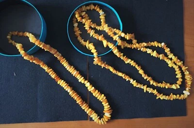 Ketten, Bernstein, Bernsteinkette, unregelmaessig, Vintage, Butterscotch - Bild 1 von 4