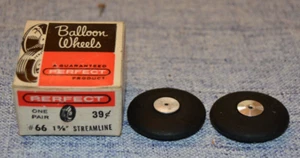 NEW - 1960s Vintage Perfect RC Airplane Streamline Wheels #66 1-3/8 Inch - Picture 1 of 1
