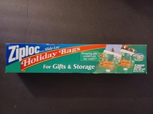 Ziploc Easy Zipper Holiday Gift Bags, 5 Medium Size Bags Shirt Box Size NOS - Picture 1 of 4