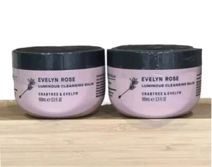Crabtree and Evelyn EVELYN ROSE Luminous Cleansing Balm Nourishing 2 Jars NEW - Picture 1 of 6