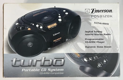 NUEVO Sistema de CD portátil Emerson Turbo Boombox PD5812BK Foto 1 de 4