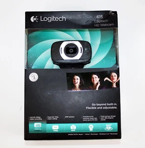 Logitech C615 HD Web Cam - Black New Open Box - Afbeelding 1 van 3