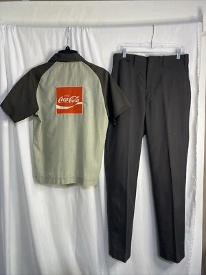 Vintage 1970's Coca Cola Delivery Driver Uniform Lee Shirt & Unitog Pants - Image 1 of 4