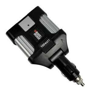 Black And Decker Cigarette Lighter Inverter 100 Watt 115v and USB Port Pl100AB - Picture 1 of 7