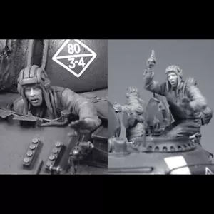 1:35 Resina Soldado Figura Modelo Kit Segunda Guerra Mundial Soldados Tanques Soviéticos 2 Hombres Sin Montar - Imagen 1 de 5