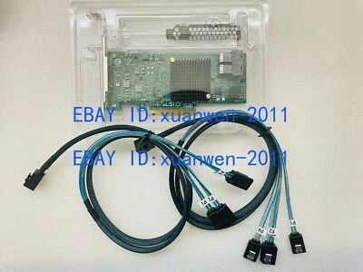 LSI 9300-8i 12Gbps SAS HBA IT mode ZFS FreeNAS unRAID +2* SFF-8643 SATA Cable - Image 1 of 3