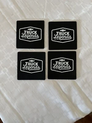 "Juego de 4 posavasos de goma de 4"" para celebración de 100 años Chevrolet Truck Legends nuevos" Foto 1 de 3