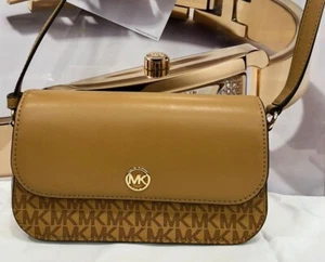 BORSA MICHAEL KORS JET SET TRAVEL COLOR MARRONE LOGATA - Picture 1 of 1