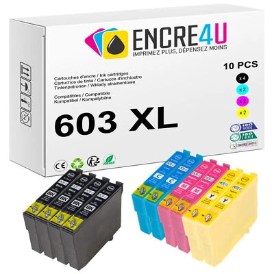 PROMO : Lot de 10 cartouches d'encre compatibles avec Epson 603 XL Etoile de Mer - Photo 1/4