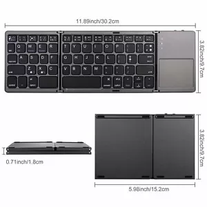 MOJO-HOME Bluetooth Wireless Folding Keyboard with Touchpad BLACK - Picture 1 of 9