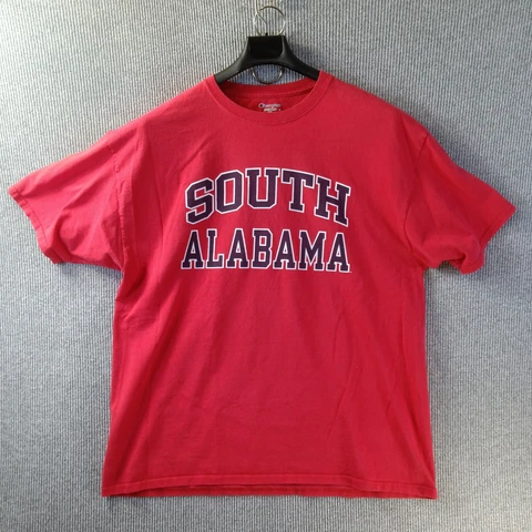 South Alabama Shirt Mens XXL 2XL Red Jaguars Champion Authentic Short Sleeve Cover