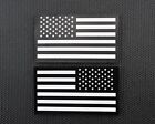Infrared US Flag Uniform Patch Set Black &amp; White Police SWAT LEO Security Hook