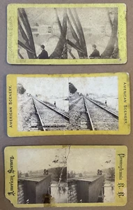 Pennsylvania P.A. Train Cat Wissa Creek, Reading RR Birdsboro Stereoview lot (3) - Picture 1 of 9