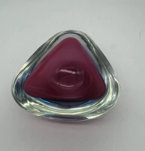 Vintage MCM Italy Murano Sommerso Schüssel Aschenbecher Amythest atomar schillernd schwer - Bild 1 von 7