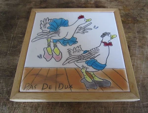 Pas De Dux Dance For Two 7" Square Tile Phantom Radish Graphics Ceramic Art  - Picture 1 of 2