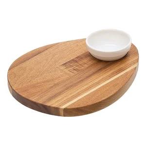 Schneidebrett Salumi Oval Flechtwerk Mit Melamin-Napf 32x26x1,5 CM Leone - Frage - Bild 1 von 4