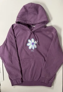 OBEY Sweatshirt Hoodie Printed Flower Pullover Purple Pocket Drawstring M - Pics - Picture 1 of 7
