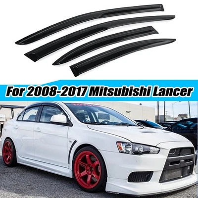 For 2008-2017 Mitsubishi Lancer Window Visor Rain Guard Vent Deflector Sun Shade - Image 1 of 4